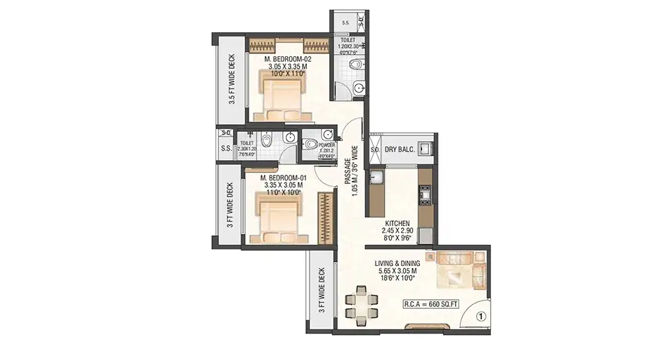 Equinox Thane 2 BHK Floor Plan Equinox Thane 2 BHK Floor Plan